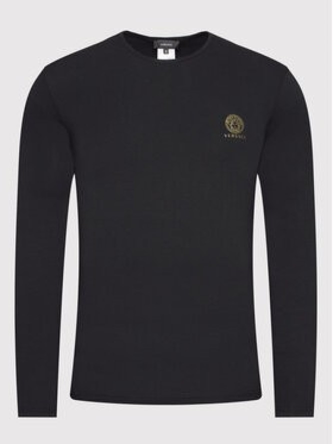 Versace Longsleeve Girocollo AUU01007 Czarny Regular Fit