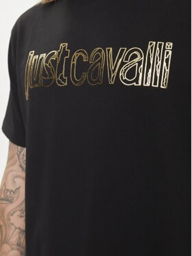 Just Cavalli T-Shirt 76OAHG15 Czarny Regular Fit