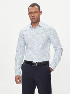 Calvin Klein Koszula Floral Print K10K112610 Błękitny Slim Fit