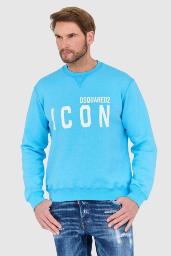 DSQUARED2 Niebieska bluza męska z dużym białym logo icon