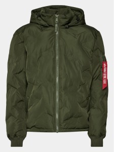 Alpha Industries Kurtka puchowa Logo 108107 Zielony Regular Fit