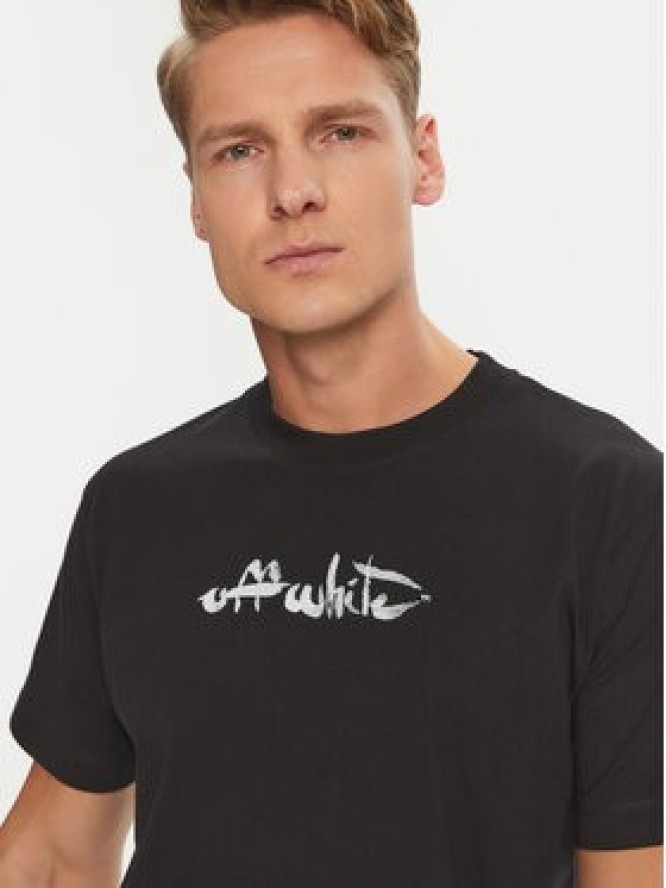 Off-White T-Shirt OMAA027F22JER0091001 Czarny Regular Fit