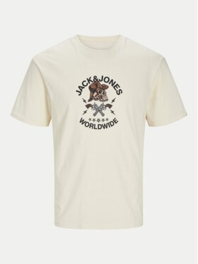 Jack&Jones T-Shirt Seven Skull 12262491 Écru Regular Fit