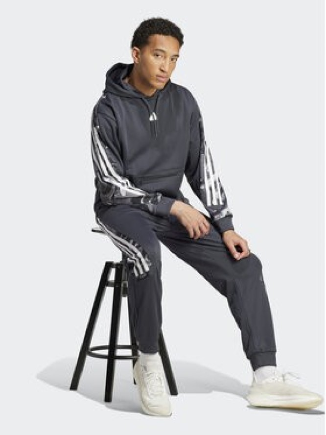 adidas Spodnie dresowe Future Icons Allover Print IB6127 Szary Regular Fit