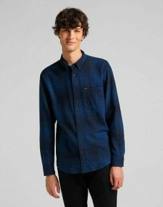 LEE RIVETED SHIRT MĘSKA KOSZULA RELAXED FIT WASHED BLUE L66INNLR