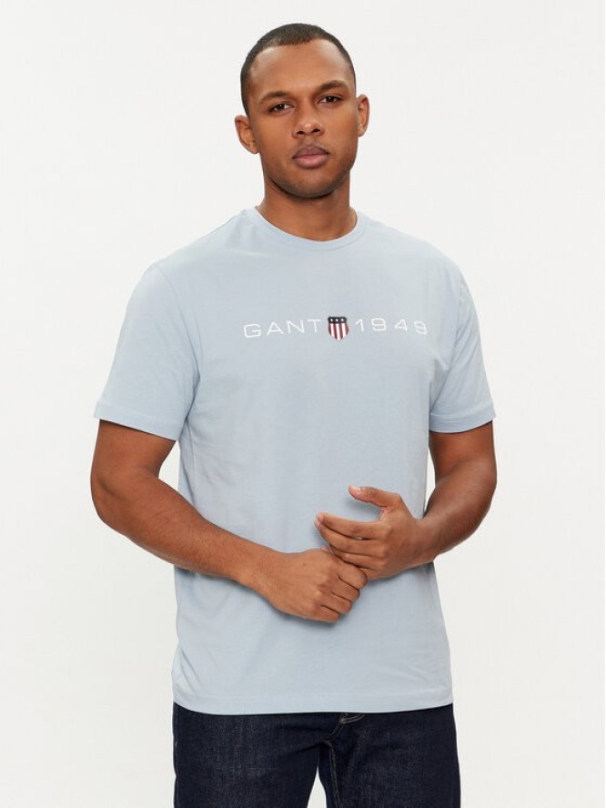 Gant T-Shirt Graphic 2003242 Błękitny Regular Fit