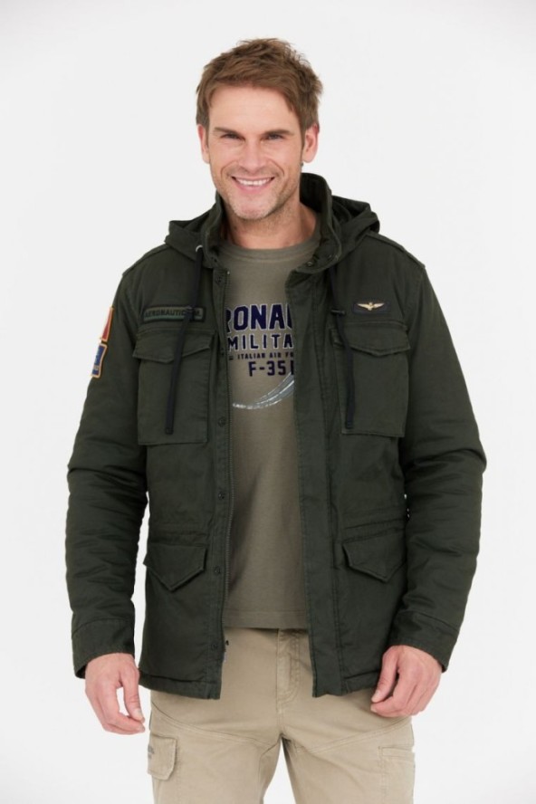 AERONAUTICA MILITARE Zielona kurtka męska parka