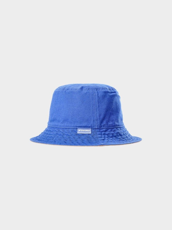 Kapelusz dwustronny bucket hat męski - beżowy/niebieski