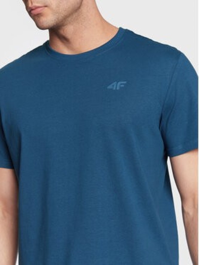 4F T-Shirt H4Z22-TSM352 Granatowy Regular Fit