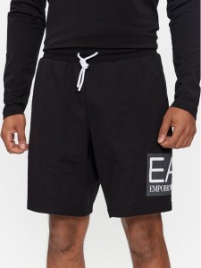 EA7 Emporio Armani Szorty sportowe 3DPS63 PJ05Z 1200 Czarny Regular Fit