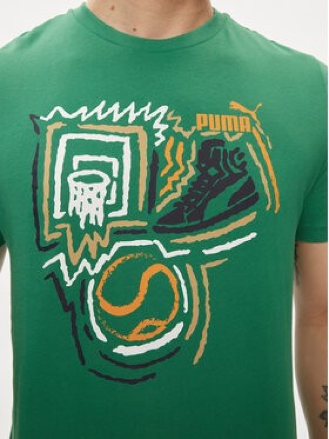 Puma T-Shirt Graphics Year of Sports 680176 Zielony Regular Fit