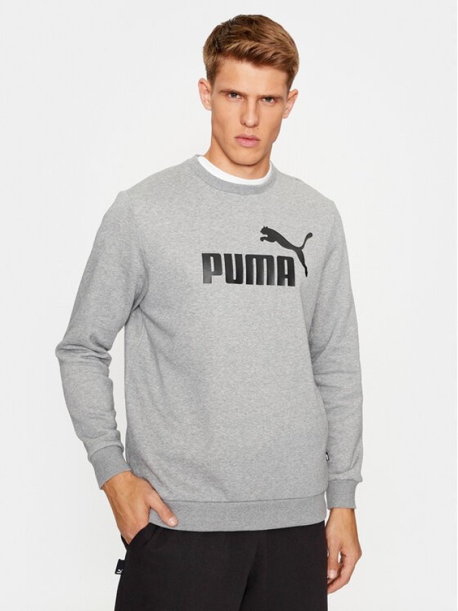 Puma Bluza Ess Big Logo 586678 Szary Regular Fit