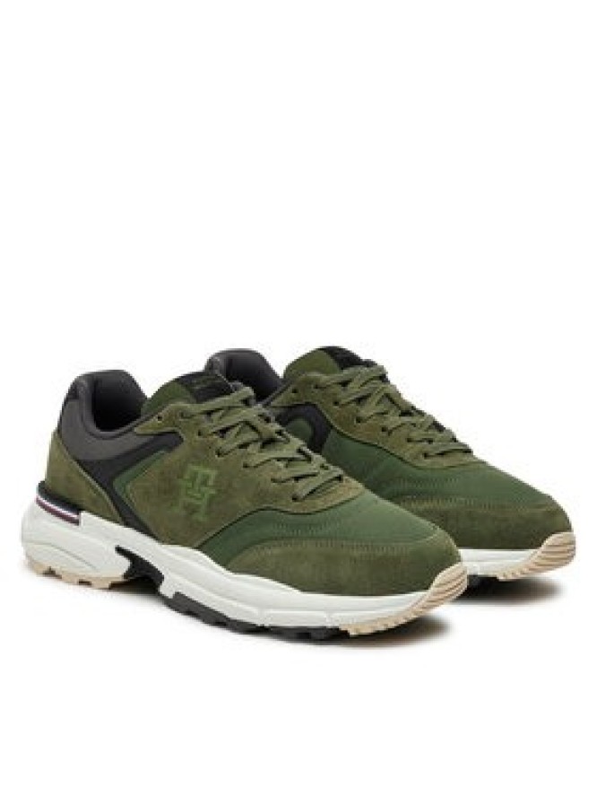 Tommy Hilfiger Sneakersy M Runner X Ventile Mix FM0FM05062 Zielony