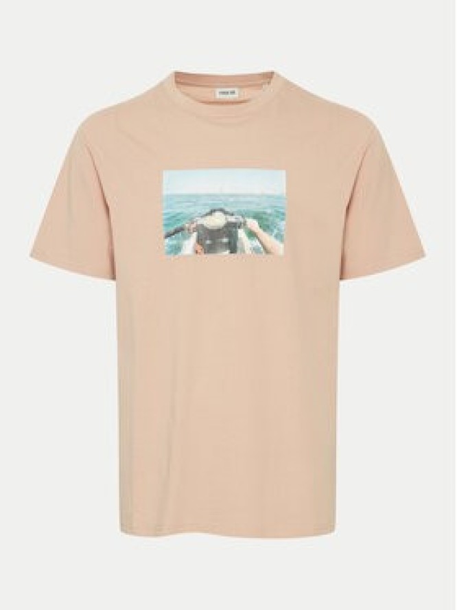 Solid T-Shirt 21108237 Pomarańczowy Regular Fit