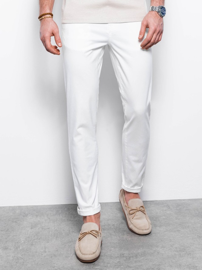 Spodnie męskie chino - białe V5 P894 - XL