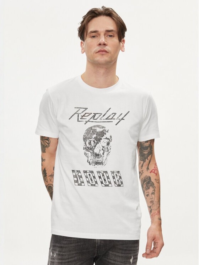 Replay T-Shirt M6761.000.23608P Écru Regular Fit