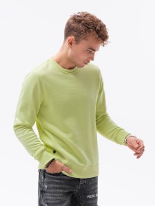 Bluza męska bez kaptura BASIC - limonkowa V15 B978 - XL