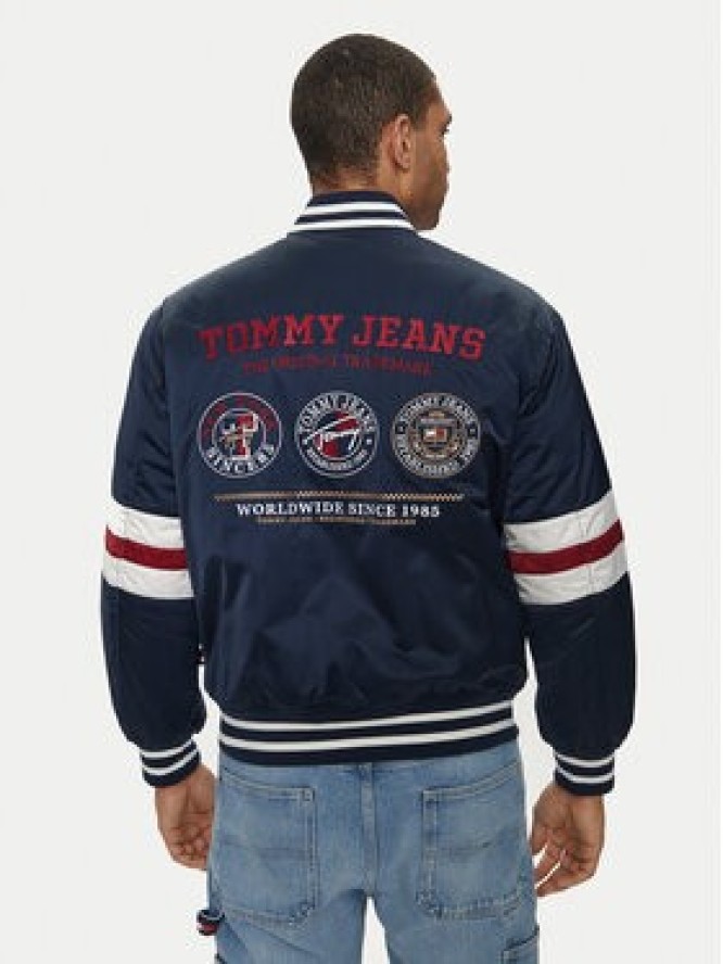 Tommy Jeans Kurtka bomber Varsity Explorer DM0DM18897 Granatowy Relaxed Fit