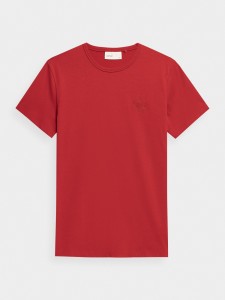 T-shirt regular z nadrukiem męski Outhorn - czerwony