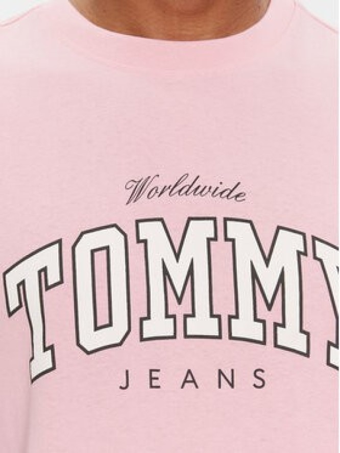 Tommy Jeans T-Shirt Varsity DM0DM18287 Różowy Regular Fit