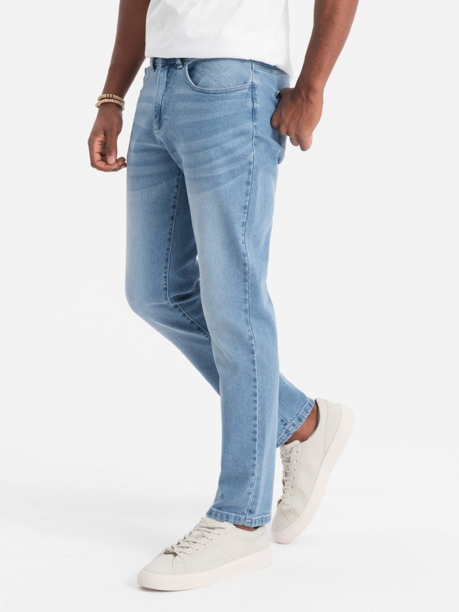 Spodnie męskie jeansowe SLIM FIT - jasnoniebieskie V2 OM-PADP-0110 - XL