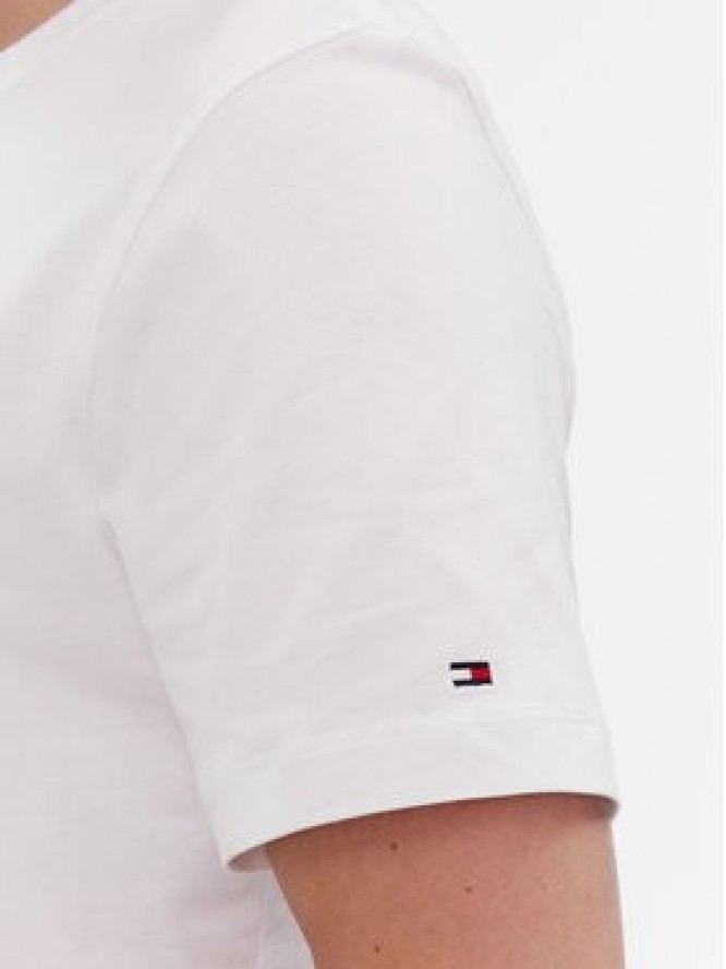 Tommy Hilfiger T-Shirt Flag Tee MW0MW37859 Biały Regular Fit