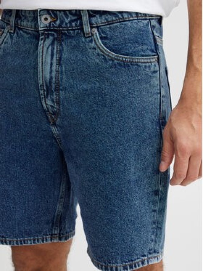 Solid Szorty jeansowe 21107657 Niebieski Straight Fit