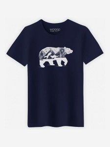 WOOOP Koszulka "Bear and Foxes" w kolorze granatowym rozmiar: XL