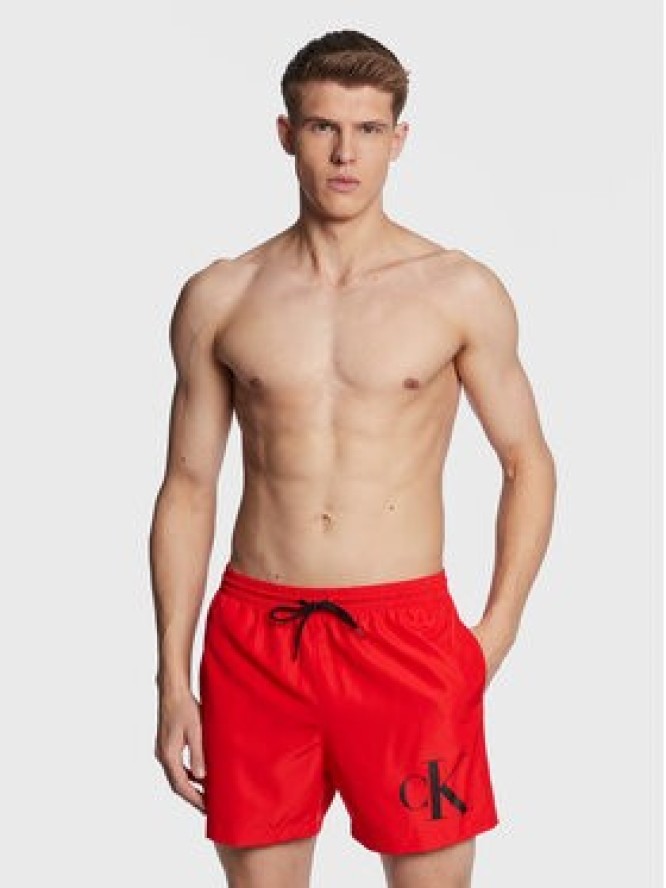 Calvin Klein Swimwear Szorty kąpielowe KM0KM00849 Czerwony Regular Fit