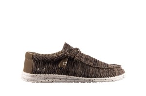 Półbuty HeyDude Wally Sox Brown, Khaki, Materiał