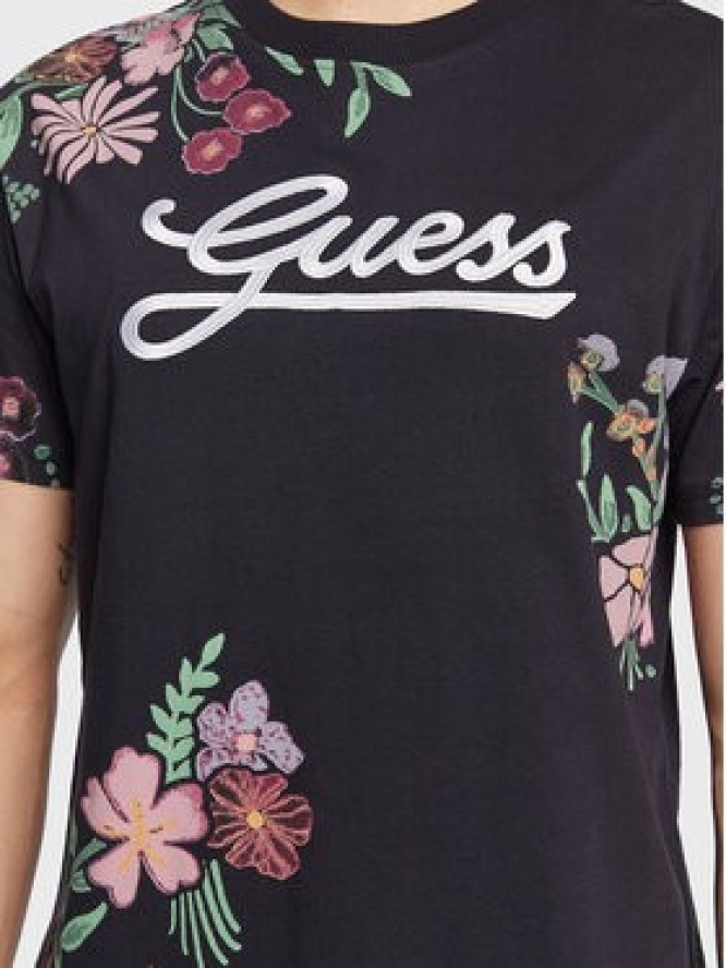 Guess T-Shirt Flower Script M3GI07 K8FQ4 Granatowy Regular Fit