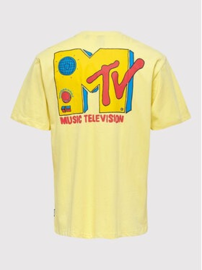 Only & Sons T-Shirt MTV 22022779 Żółty Relaxed Fit