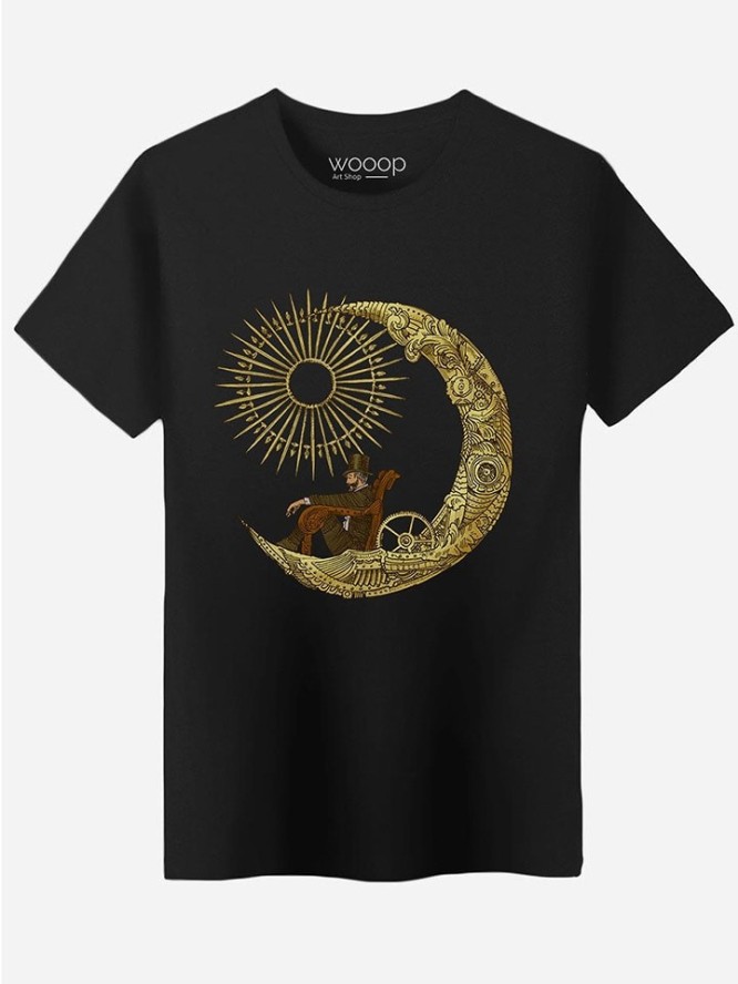WOOOP Koszulka "Moon Travel" w kolorze czarnym rozmiar: XXL