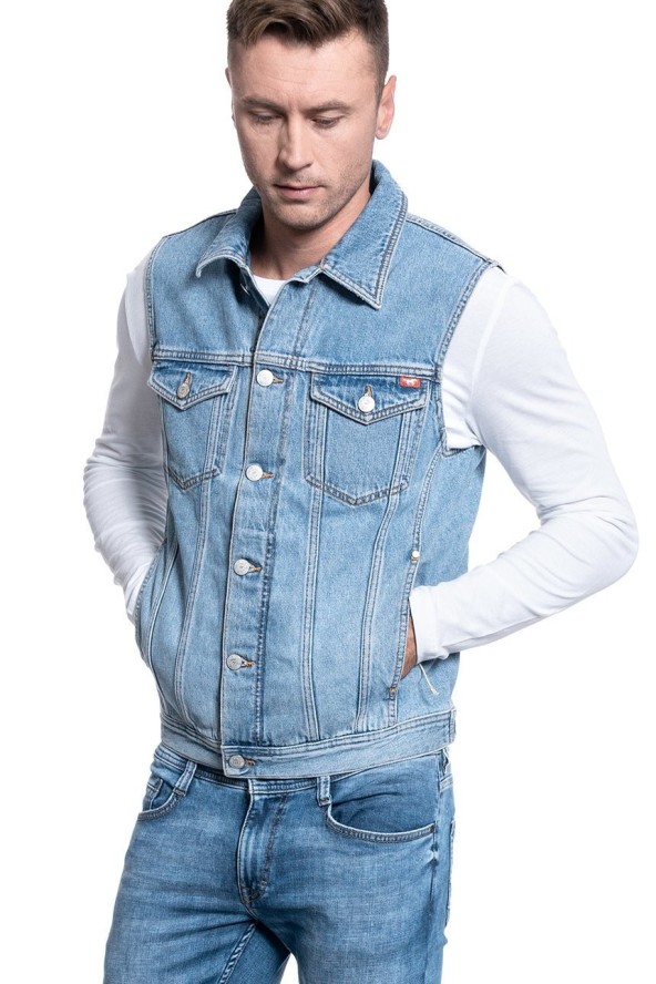 MĘSKI BEZRĘKAWNIK JEANSOWY MUSTANG BIKER VEST 1009610 5000 210