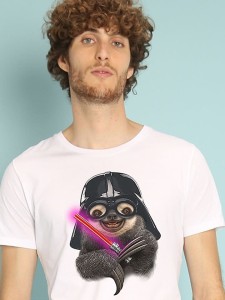 WOOOP Koszulka "Darth Sloth" w kolorze białym rozmiar: M