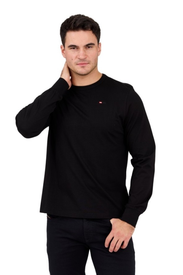 DIESEL Czarny longsleeve męski T-ADJUST-LS-MICRODIV