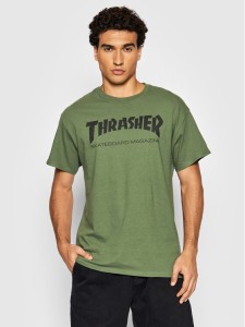 Thrasher T-Shirt Skatemag Zielony Regular Fit