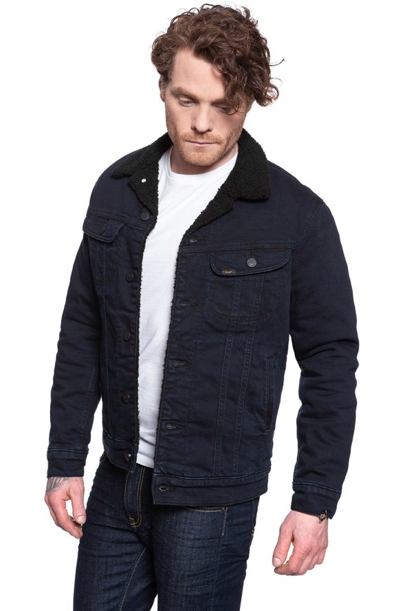 KURTKA JEANSOWA LEE SHERPA JACKET CLEAN BALLAD L87AQCKV