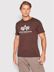Alpha Industries T-Shirt Basic 100501 Brązowy Regular Fit