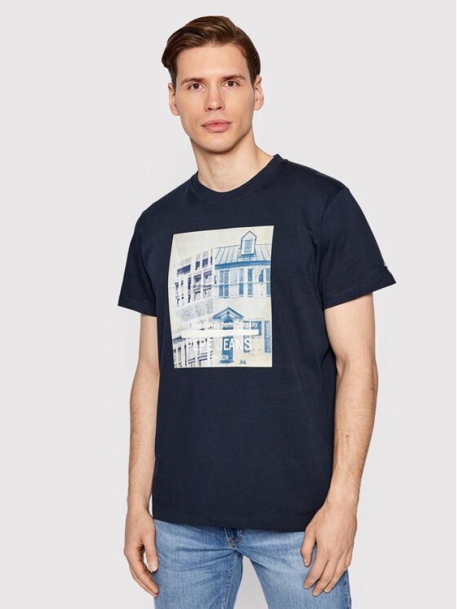 Pepe Jeans T-Shirt Teller PM508377 Granatowy Regular Fit