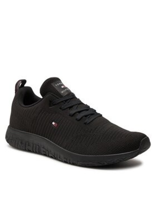 Tommy Hilfiger Sneakersy Corporate Knit Rib Runner FM0FM02838 Czarny