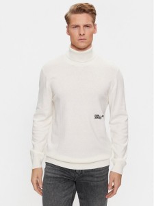 KARL LAGERFELD Golf Klj Lightweight Turtleneck 236D2000 Biały Slim Fit