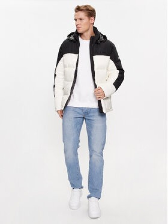 Champion Kurtka puchowa Jacket 219191 Écru Regular Fit