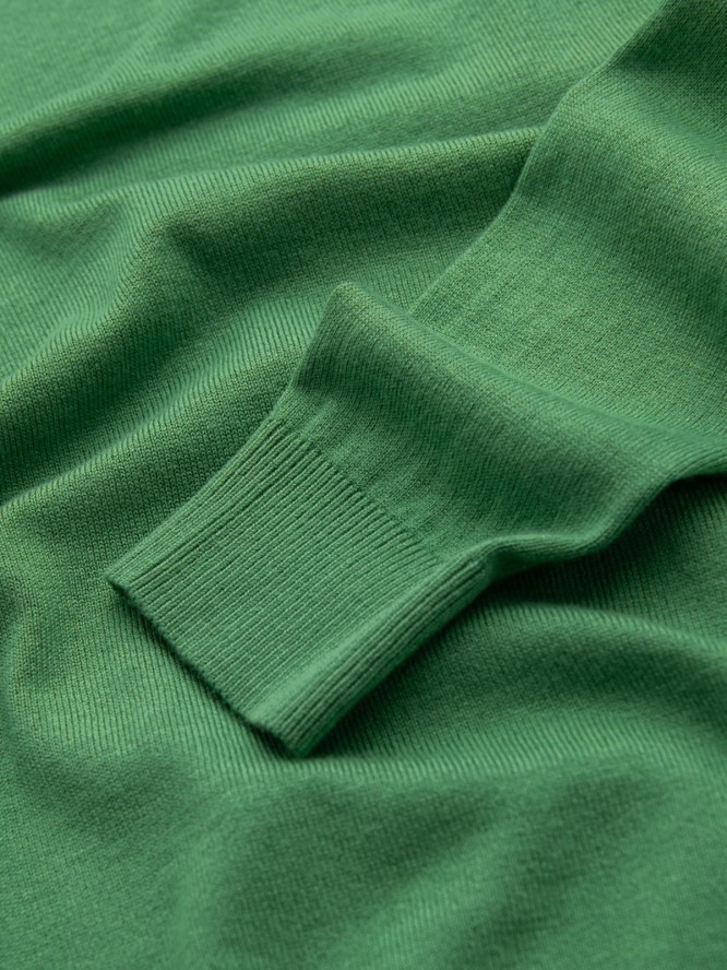 Męski sweter klasyczny z wiskozą BASIC z okrągłym dekoltem – zielony V13 OM-SWBS-0106 - XXL