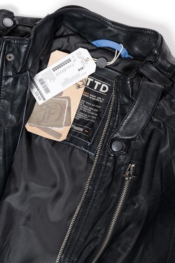 KURTKA SKÓRZANA TOM TAILOR LEATHER-LOOK BIKER JACKET 3721883.00.12 COL. 2578