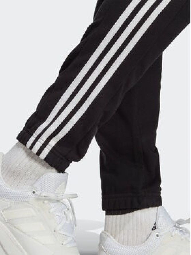 adidas Spodnie dresowe Essentials French Terry Tapered Elastic Cuff 3-Stripes Joggers IC0050 Czarny Regular Fit