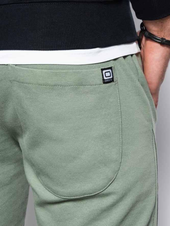 Spodnie męskie dresowe joggery - zielone V3 P948 - XL
