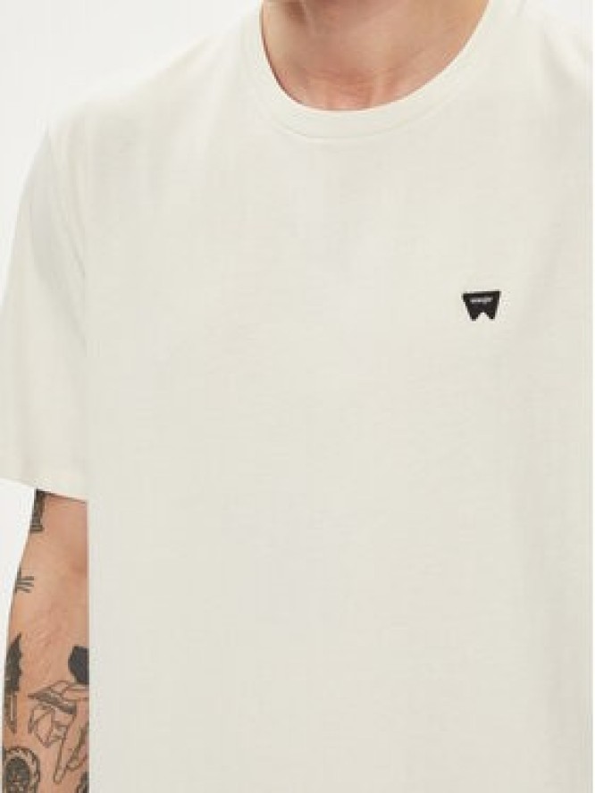 Wrangler T-Shirt Sign Off 112351234 Écru Regular Fit