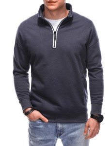 Bluza męska ze stójka rozpinaną na suwak - ciemnoniebieska V5 B1353 - M