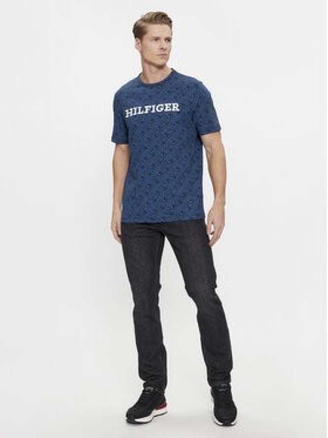 Tommy Hilfiger T-Shirt Monogram MW0MW32600 Granatowy Regular Fit